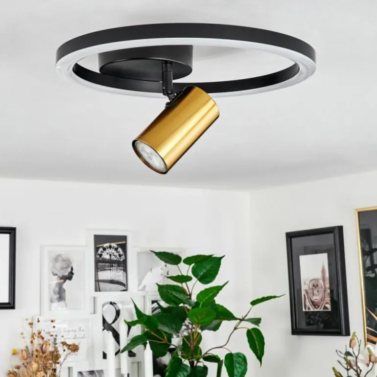 Plafonnier Reboleiro LED Noir, 2 lumières