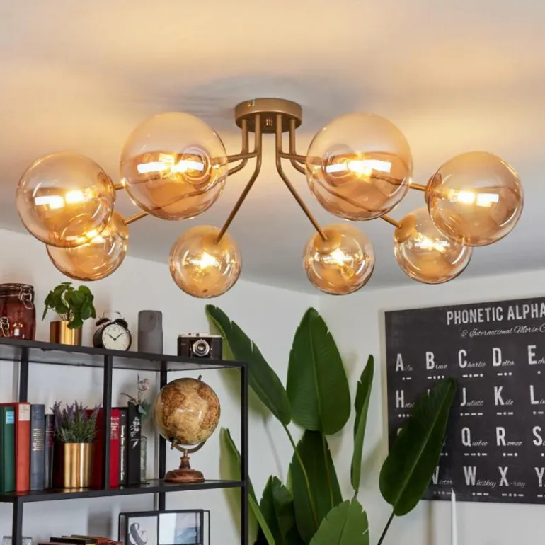 Plafonnier Remaisnil Laiton, 8 lumières