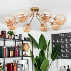 Plafonnier Remaisnil Laiton, 8 lumières