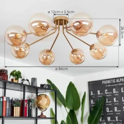 Plafonnier Remaisnil Laiton, 8 lumières