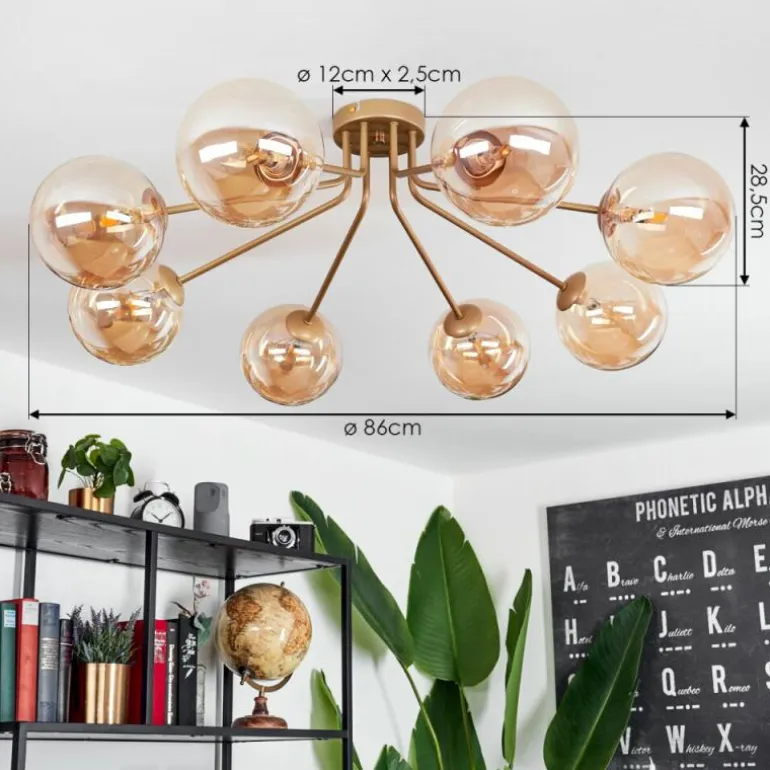 Plafonnier Remaisnil Laiton, 8 lumières