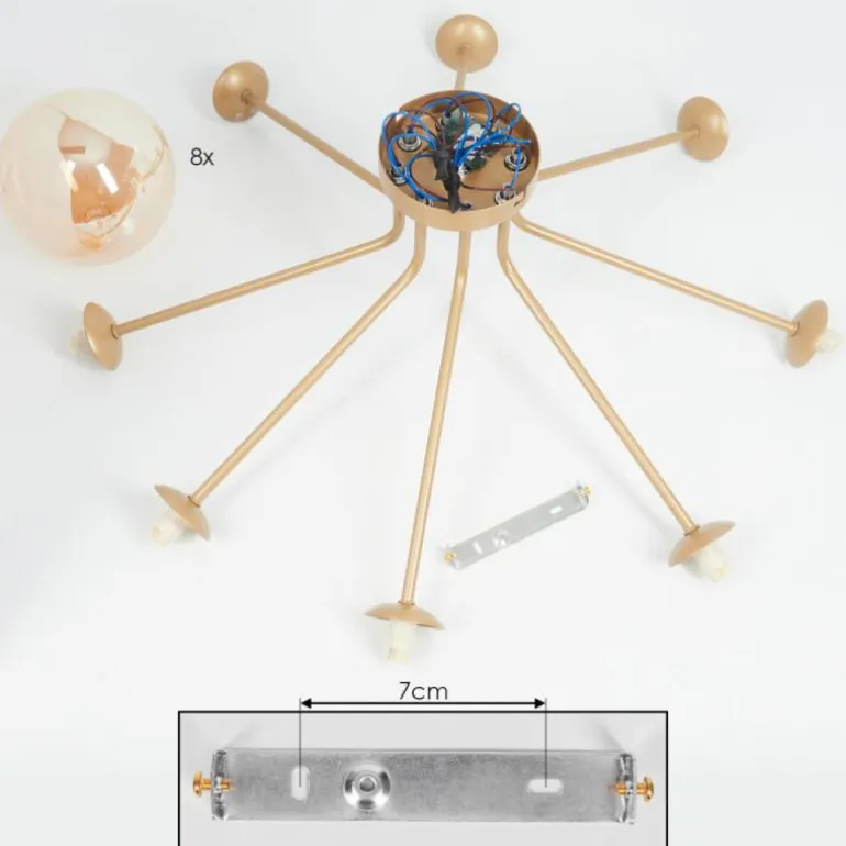 Plafonnier Remaisnil Laiton, 8 lumières