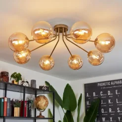 Plafonnier Remaisnil Laiton, 8 lumières