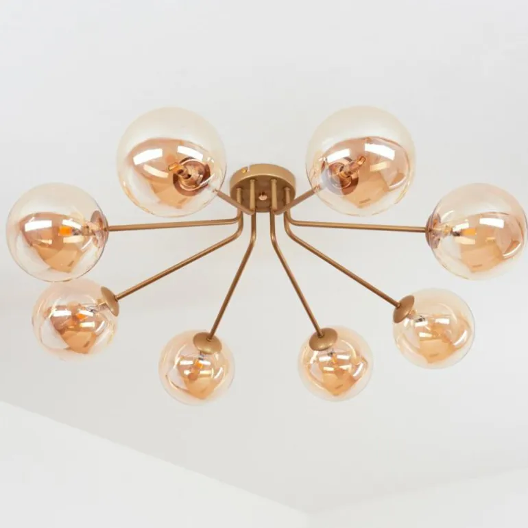 Plafonnier Remaisnil Laiton, 8 lumières