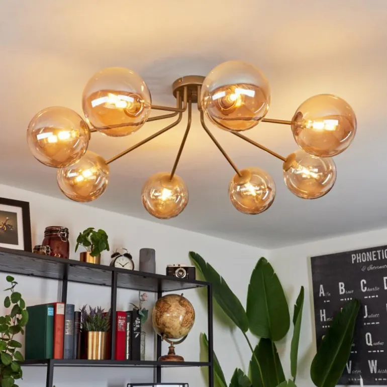 Plafonnier Remaisnil Laiton, 8 lumières