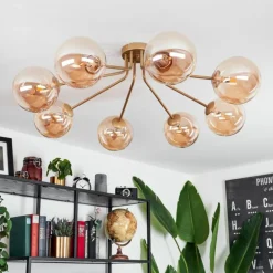 Plafonnier Remaisnil Laiton, 8 lumières