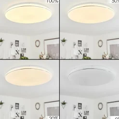 Plafonnier Remenoville LED Chrome, Blanc, 1 lumière