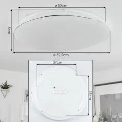 Plafonnier Remenoville LED Chrome, Blanc, 1 lumière