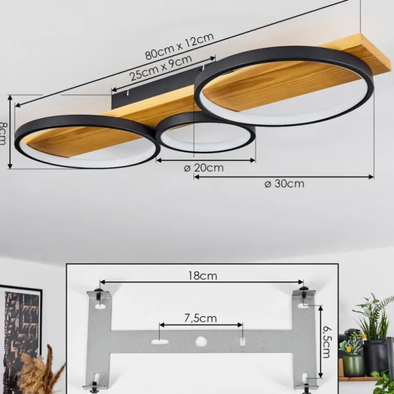 Plafonnier Rodekro LED Écru, Noir, 1 lumière