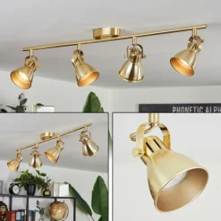 Plafonnier Salinas LED Laiton, 4 lumières