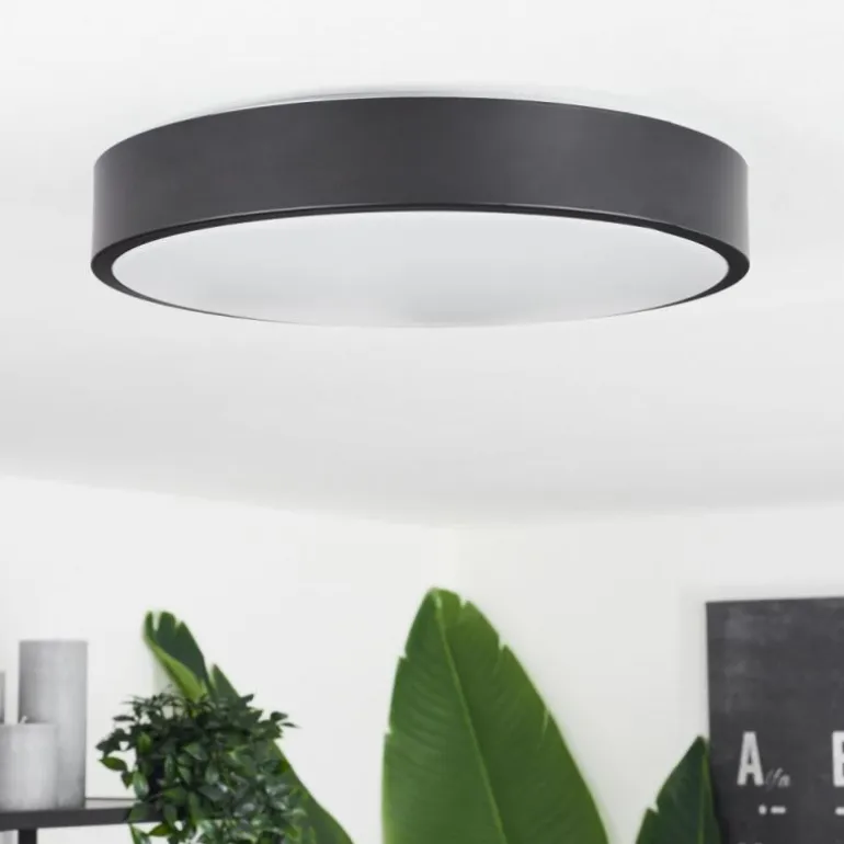 Plafonnier Samaira LED Noir, 1 lumière