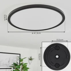 Plafonnier Sasinhosa LED Noir, 1 lumière, Télécommandes