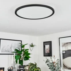 Plafonnier Sasinhosa LED Noir, 1 lumière, Télécommandes