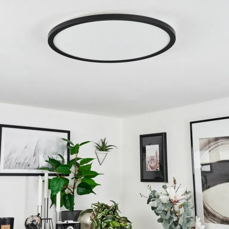 Plafonnier Sasinhosa LED Noir, 1 lumière, Télécommandes
