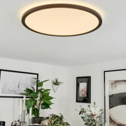 Plafonnier Sasinhosa LED Noir, 1 lumière, Télécommandes