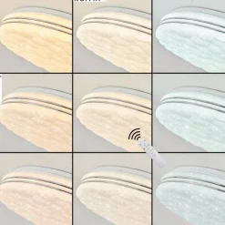 Plafonnier Savardeix LED Chrome, Blanc, 1 lumière, Télécommandes, Changeur de couleurs