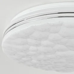 Plafonnier Savardeix LED Chrome, Blanc, 1 lumière, Télécommandes, Changeur de couleurs
