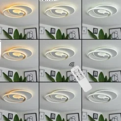 Plafonnier Selim LED Blanc, 1 lumière, Télécommandes