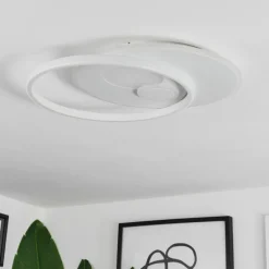 Plafonnier Selim LED Blanc, 1 lumière, Télécommandes