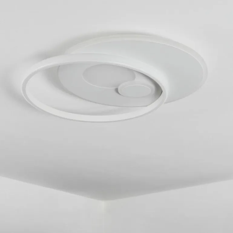 Plafonnier Selim LED Blanc, 1 lumière, Télécommandes
