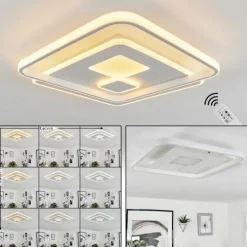 Plafonnier Selim LED Blanc, 1 lumière, Télécommandes