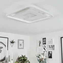 Plafonnier Selim LED Blanc, 1 lumière, Télécommandes