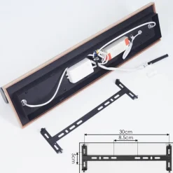Plafonnier Sequeira LED Couleur bois, Noir, Blanc, 3 lumières