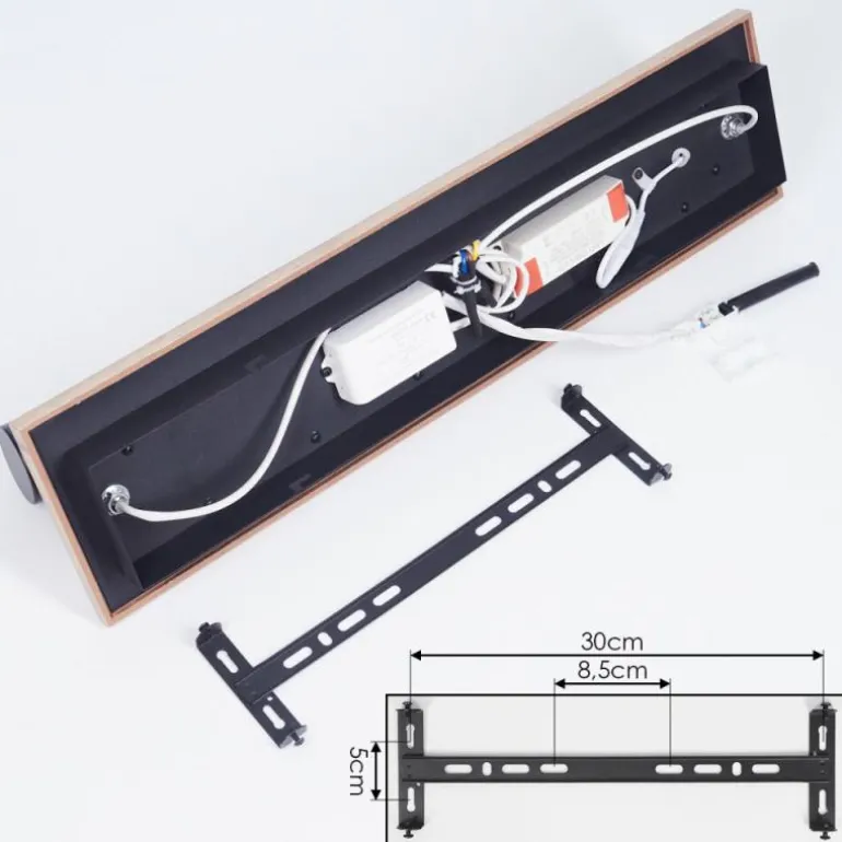Plafonnier Sequeira LED Couleur bois, Noir, Blanc, 3 lumières