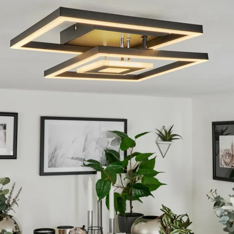 Plafonnier Serzedelo LED Noir, 1 lumière