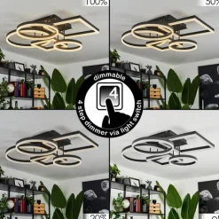 Plafonnier Sistelo LED Noir, 1 lumière