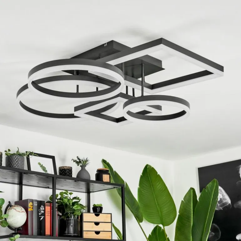 Plafonnier Sistelo LED Noir, 1 lumière