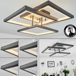 Plafonnier Solaro LED Gris, 1 lumière