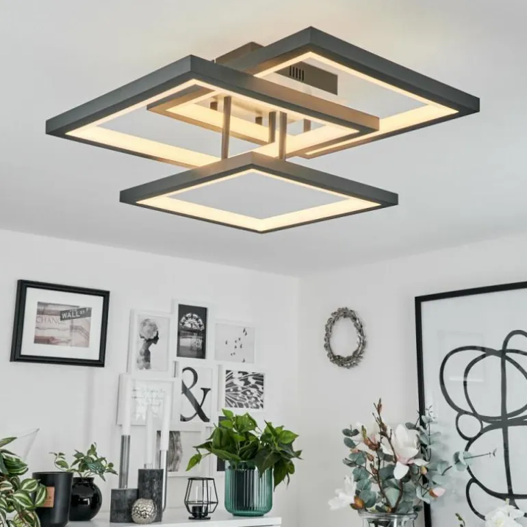 Plafonnier Solaro LED Gris, 1 lumière