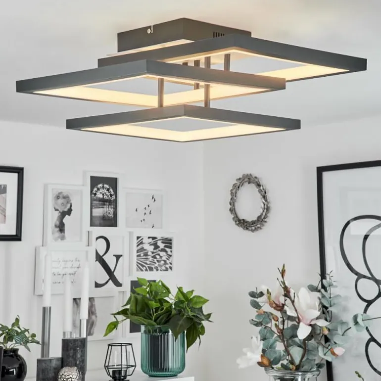Plafonnier Solaro LED Gris, 1 lumière