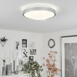 Plafonnier Subles LED Argenté, Blanc, 1 lumière, Détecteur de mouvement