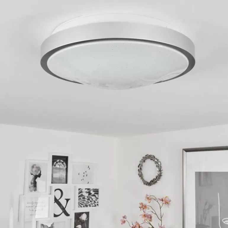 Plafonnier Subles LED Argenté, Blanc, 1 lumière, Détecteur de mouvement