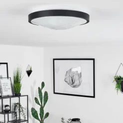 Plafonnier Subles LED Noir, Blanc, 1 lumière, Détecteur de mouvement