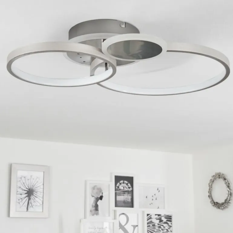 Plafonnier Tagsdorff LED Chrome, Nickel mat, 1 lumière