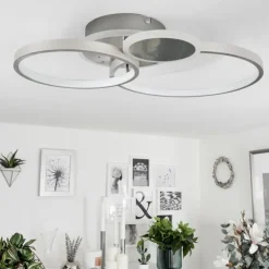 Plafonnier Tagsdorff LED Chrome, Nickel mat, 1 lumière