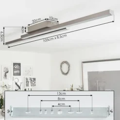 Plafonnier Tamizat LED Nickel mat, 2 lumières, Changeur de couleurs