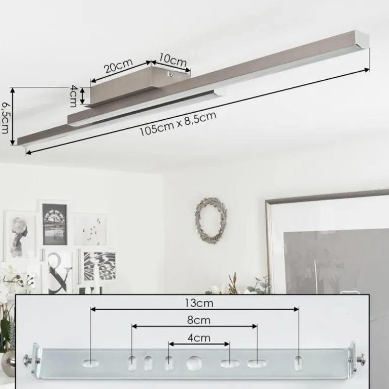 Plafonnier Tamizat LED Nickel mat, 2 lumières, Changeur de couleurs