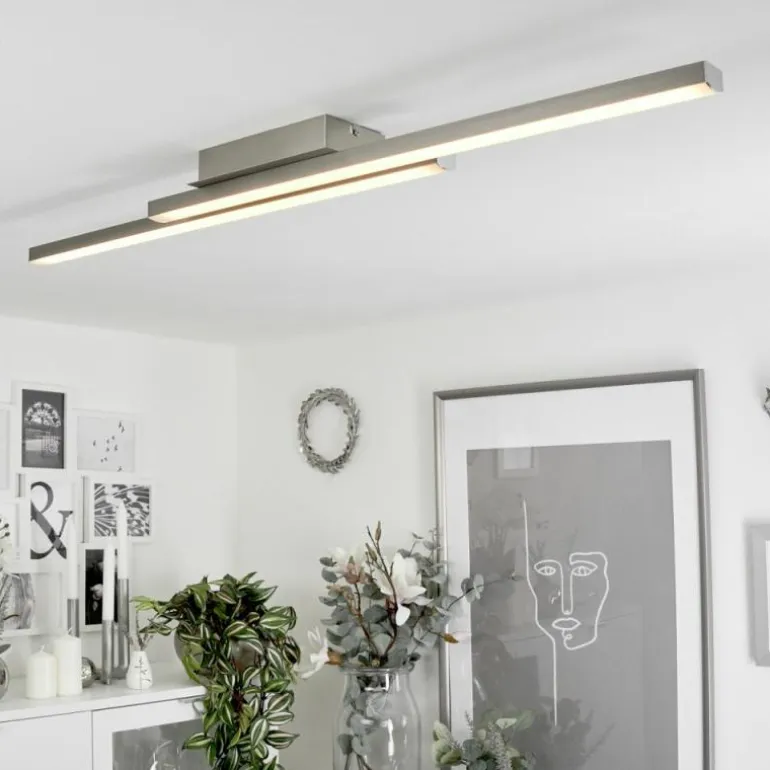 Plafonnier Tamizat LED Nickel mat, 2 lumières, Changeur de couleurs