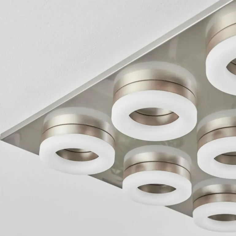 Plafonnier Thiernu LED Nickel mat, 1 lumière