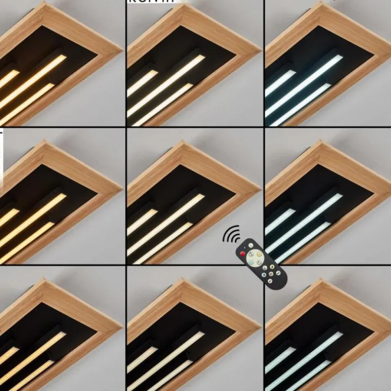 Plafonnier Tojeirinha LED Écru, Noir, 2 lumières