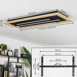 Plafonnier Tojeirinha LED Écru, Noir, 2 lumières