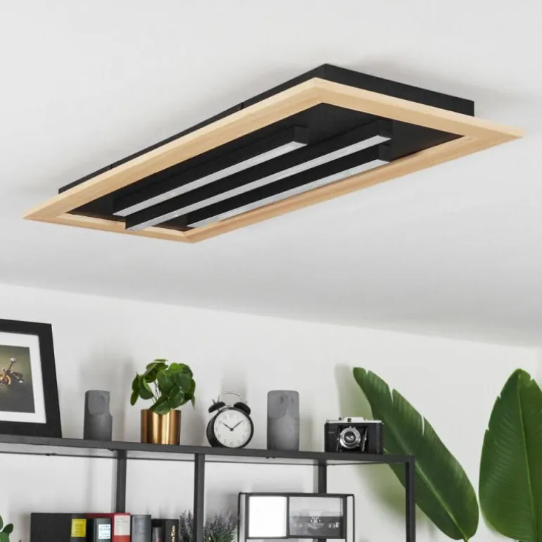 Plafonnier Tojeirinha LED Écru, Noir, 2 lumières