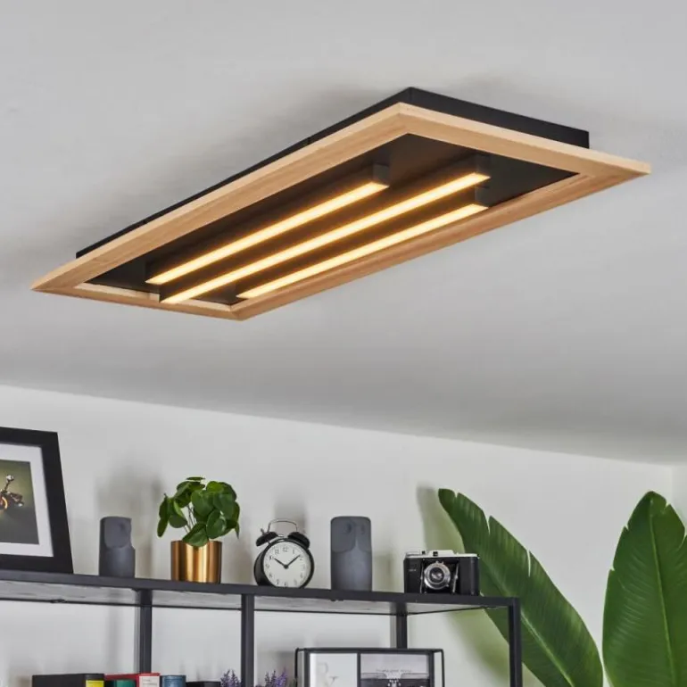 Plafonnier Tojeirinha LED Écru, Noir, 2 lumières