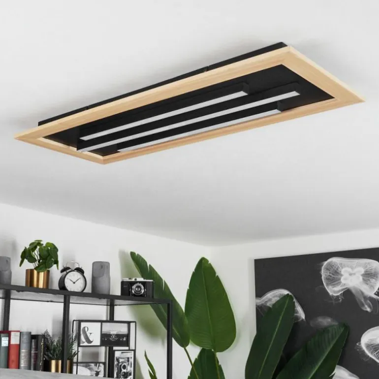 Plafonnier Tojeirinha LED Écru, Noir, 2 lumières