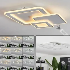 Plafonnier Tomazes LED Blanc, 1 lumière, Télécommandes