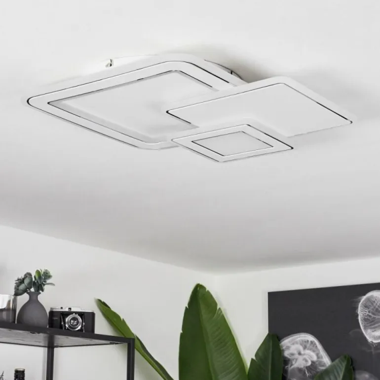 Plafonnier Tomazes LED Blanc, 1 lumière, Télécommandes